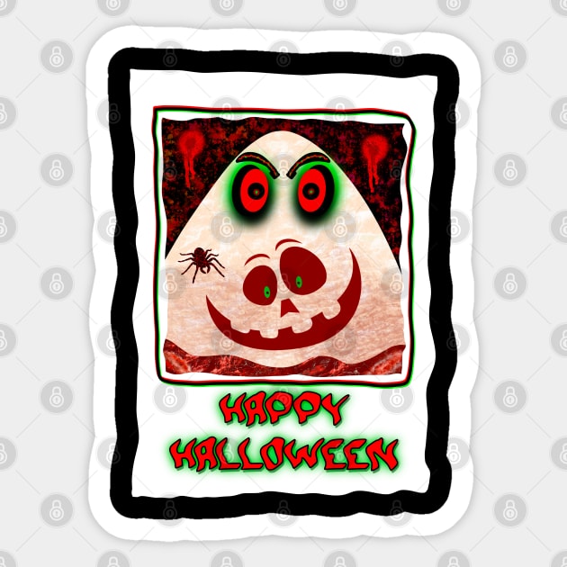 Polaroid Horror Design - Happy Halloween Sticker by ak3shay